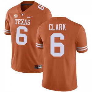 #6 Christian Clark UT Texas Orange Mens Jersey University Football