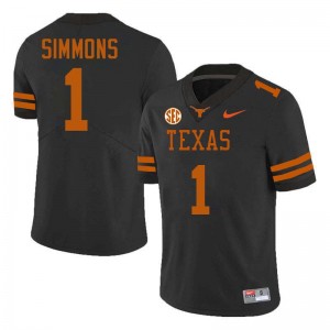 #1 Colin Simmons Burnt Orange Black Men Jersey Limited Football