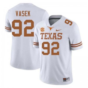 #92 Colton Vasek Longhorns White Men's Jersey Embroidery Football