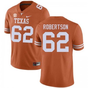 #62 Connor Robertson Lone Star State Reps Texas Orange Men's Jersey High School Football