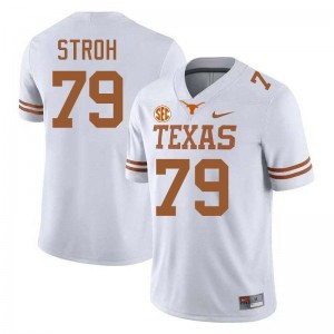 #79 Connor Stroh Longhorns White Mens Jersey 2025-26 Football