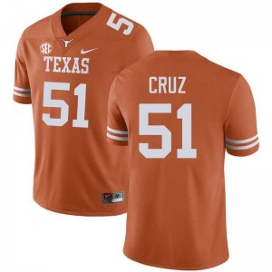 #51 Daniel Cruz Texas Texas Orange Mens Jersey 2025-26 Football