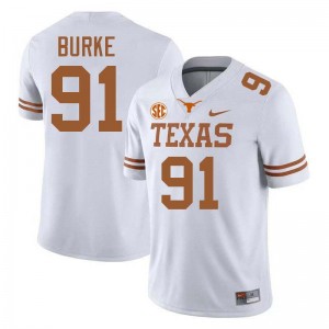 #91 Ethan Burke Lone Star State Reps White Men's Jersey University Football