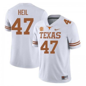 #47 Gehrig Heil UT Austin White Mens Jersey High School Football