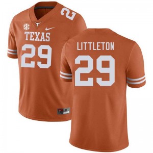 #29 Graceson Littleton UT Texas Orange Men's Jersey Official Football