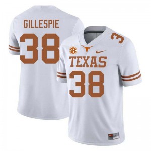 #38 Graham Gillespie University of Texas White Men Jersey High School Football