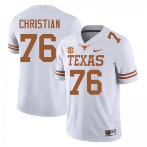 #76 Jackson Christian UT Austin White Mens Jersey Game Football