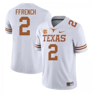 #2 Jaime Ffrench Texas Longhorns White Men's Jersey NCAA Football
