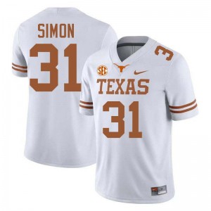 #31 James Simon UT White Men Jersey Stitched Football