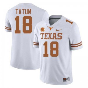 #18 Joe Tatum Texas White Men's Jersey Game Football