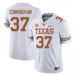 #37 Jonathan Cunningham Texas Longhorns White Men's Jersey 2025 Football