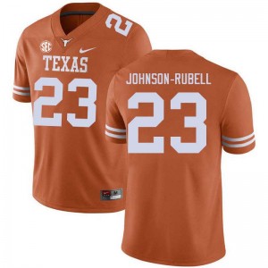 #23 Jordon Johnson-Rubell UT Texas Orange Men Jersey Stitched Football
