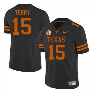 #15 Justus Terry Texas Black Men's Jersey University Football