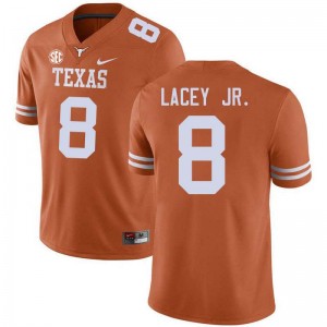 #8 Karle Lacey Jr. Burnt Orange Texas Orange Mens Jersey Replica Football
