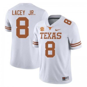#8 Karle Lacey Jr. Longhorns White Men Jersey Embroidery Football