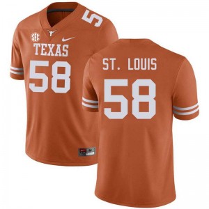 #58 Lance St. Louis Longhorns Texas Orange Men Jersey High School Football