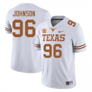 #96 Lavon Johnson UT Austin White Mens Jersey Limited Football
