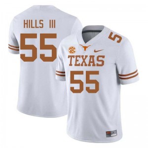 #55 Melvin Hills III UT White Men's Jersey Official Football