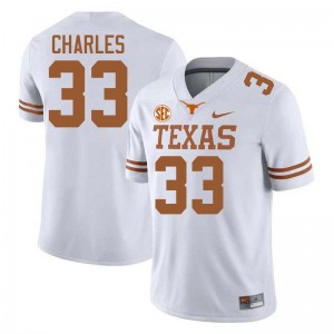 #33 Myron Charles Lone Star State Reps White Mens Jersey NCAA Football