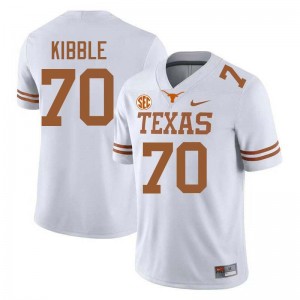 #70 Nate Kibble Longhorns White Men's Jersey High School Football