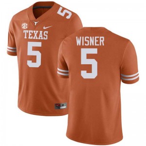 #5 Quintrevion Wisner Texas Longhorns Texas Orange Mens Jersey Game Football