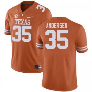 #35 Rett Andersen University of Texas Texas Orange Men's Jersey Limited Football