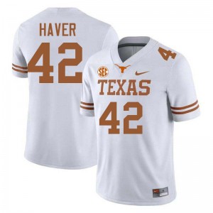 #42 Tate Haver Lone Star State Reps White Men's Jersey Game Football