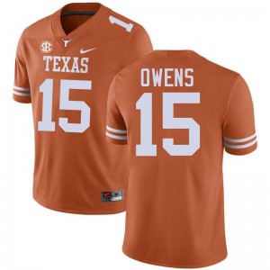#15 Trey Owens UT Texas Orange Men Jersey 2025 Football