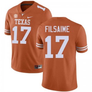 #17 Xavier Filsaime UT Austin Texas Orange Men Jersey High School Football