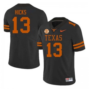 #13 Zelus Hicks Longhorns Black Men Jersey 2025 Football