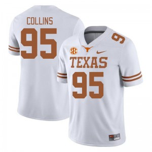 #95 Alfred Collins Longhorns White Men's Jersey Replica SEC Conference