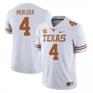 #4 Andrew Mukuba The Horns White Mens Jersey NCAA SEC Conference