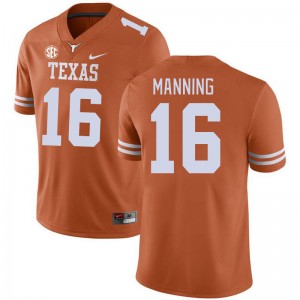 #16 Arch Manning Longhorns Texas Orange Men Jersey Stitched SEC Conference