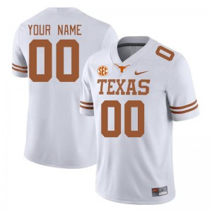 #00 Custom The Horns White Mens Jersey Replica SEC Conference