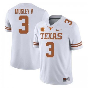 #3 Emmett Mosley V Texas Longhorns White Mens Jersey Stitched Football