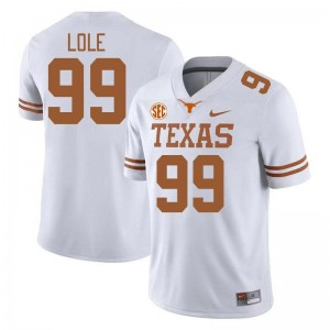 #99 Jermayne Lole Texas White Men Jersey Player SEC Conference