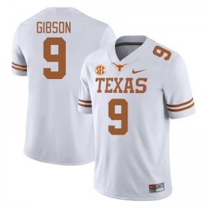 #9 Jerrick Gibson UT White Men Jersey Player SEC Conference