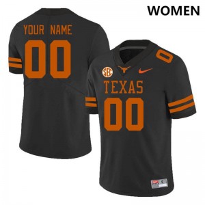 #00 Custom University of Texas Black Women's Jersey Official SEC Conference