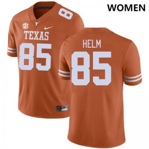 #85 Gunnar Helm Texas Longhorns Texas Orange Womens Jersey Replica SEC Conference