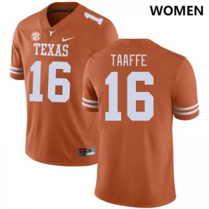 #16 Michael Taaffe Texas Texas Orange Womens Jersey High School SEC Conference
