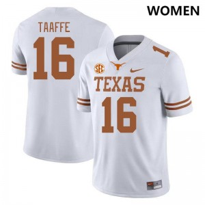 #16 Michael Taaffe University of Texas White Women Jersey Game SEC Conference