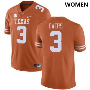 #3 Quinn Ewers Lone Star State Reps Texas Orange Womens Jersey Official SEC Conference