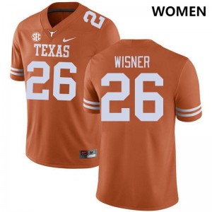 #26 Quintrevion Wisner University of Texas Texas Orange Women Jersey Stitched SEC Conference