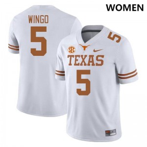 #5 Ryan Wingo Longhorns White Women's Jersey Official SEC Conference