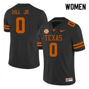 #0 Anthony Hill Jr. Longhorns Black Women Jersey Game SEC Conference