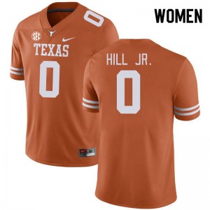 #0 Anthony Hill Jr. Burnt Orange Texas Orange Women Jersey 2025 SEC Conference