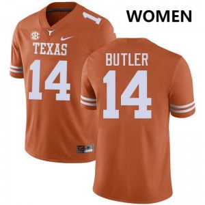 #14 Aaron Butler UT Texas Orange Women Jersey Stitched Football