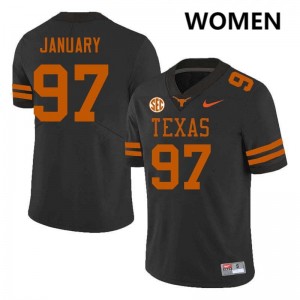 #97 Alex January Texas Longhorns Black Women Jersey Alumni Football