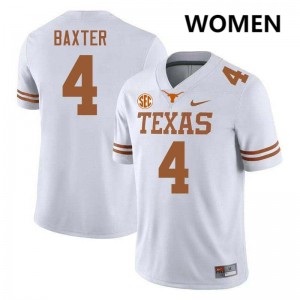 #4 CJ Baxter UT White Women's Jersey High School Football