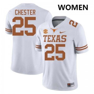 #25 Caleb Chester UT White Women's Jersey Official Football